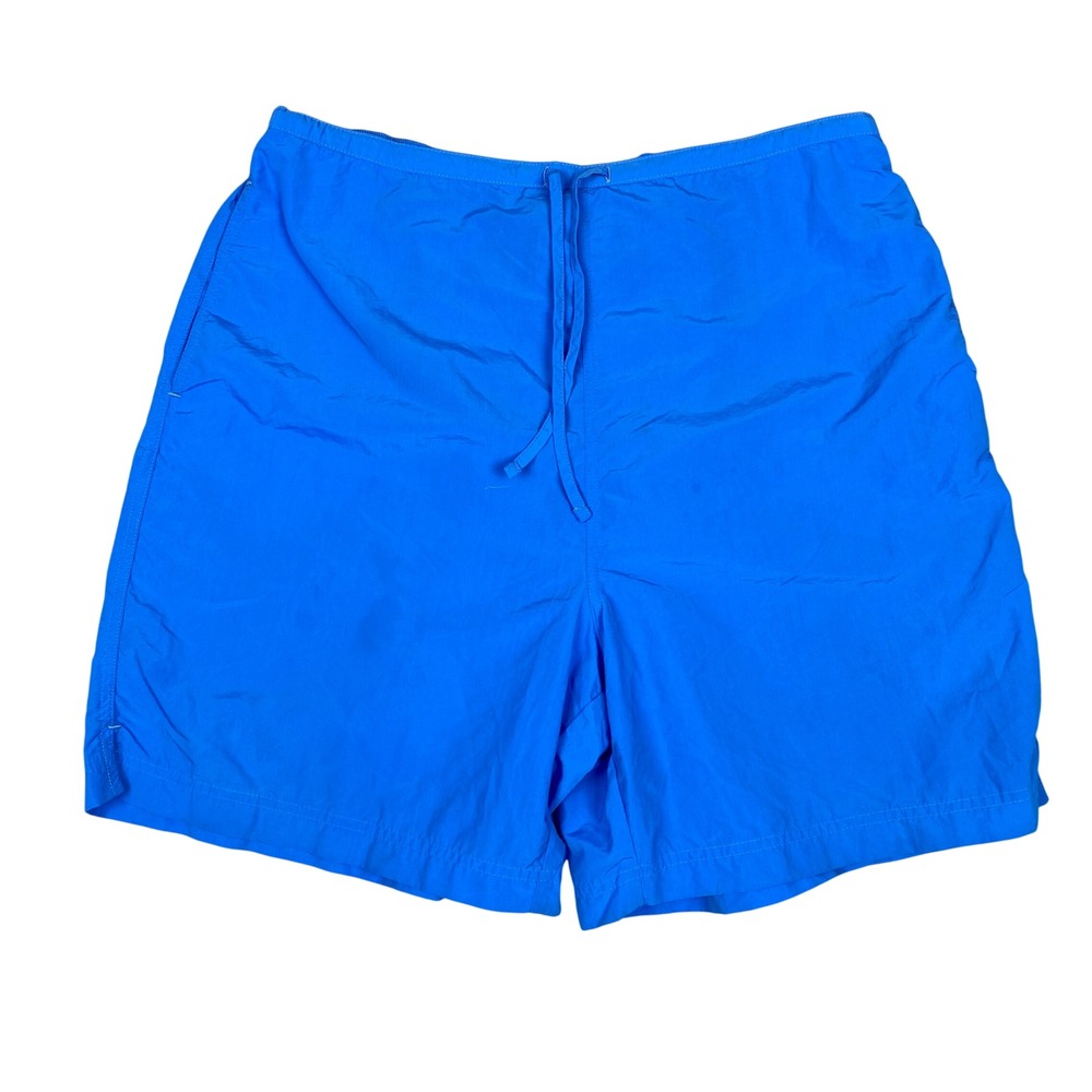 L.L.Bean Nylon Drawstring Elastic Waist Active Shorts Womens 1X Blue